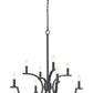 Z-Lite Cordelia 30" 8-Light Candelabra White Fabric Shade Matte Black Steel Frame Chandelier