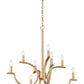 Z-Lite Cordelia 30" 8-Light Candelabra White Fabric Shade Modern Gold Steel Frame Chandelier