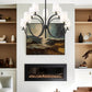 Z-Lite Cordelia 40" 10-Light Candelabra White Fabric Shade Matte Black Steel Frame Chandelier