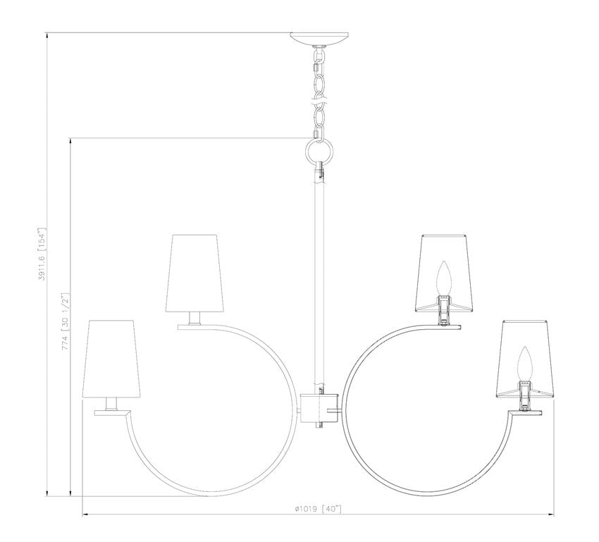 Z-Lite Cordelia 40" 10-Light Candelabra White Fabric Shade Modern Gold Steel Frame Chandelier
