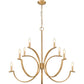 Z-Lite Cordelia 40" 10-Light Candelabra White Fabric Shade Modern Gold Steel Frame Chandelier