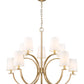 Z-Lite Cordelia 40" 10-Light Candelabra White Fabric Shade Modern Gold Steel Frame Chandelier