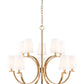 Z-Lite Cordelia 40" 10-Light Candelabra White Fabric Shade Modern Gold Steel Frame Chandelier