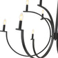 Z-Lite Cordelia 48" 12-Light Candelabra White Fabric Shade Matte Black Steel Frame Chandelier