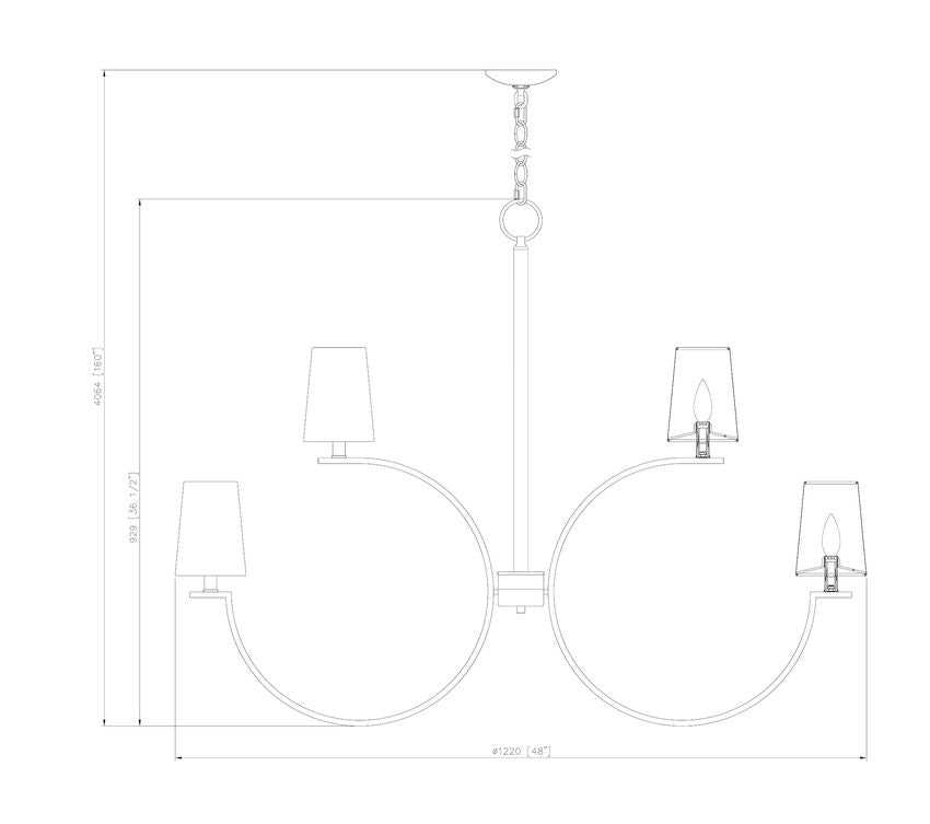 Z-Lite Cordelia 48" 12-Light Candelabra White Fabric Shade Modern Gold Steel Frame Chandelier