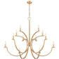 Z-Lite Cordelia 48" 12-Light Candelabra White Fabric Shade Modern Gold Steel Frame Chandelier