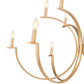 Z-Lite Cordelia 48" 12-Light Candelabra White Fabric Shade Modern Gold Steel Frame Chandelier