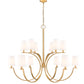 Z-Lite Cordelia 48" 12-Light Candelabra White Fabric Shade Modern Gold Steel Frame Chandelier