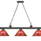 Z-Lite Cordon 14" 3-Light Bronze Steel Frame Burgundy Acrylic Shade Billiard Light