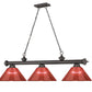 Z-Lite Cordon 14" 3-Light Bronze Steel Frame Burgundy Acrylic Shade Billiard Light