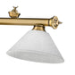 Z-Lite Cordon 14" 3-Light Rubbed Brass Steel Billiard Island Light With White Linen Glass Shade