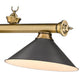 Z-Lite Cordon 15" 3-Light Rubbed Brass Steel Billiard Island Light With Bronze Steel Shade