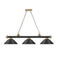 Z-Lite Cordon 16" 3-Light Matte Black and Rubbed Brass Billiard Island Light With Matte Black Steel Shade