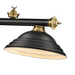 Z-Lite Cordon 16" 3-Light Matte Black and Rubbed Brass Billiard Island Light With Matte Black Steel Shade