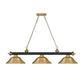 Z-Lite Cordon 16" 3-Light Matte Black and Rubbed Brass Billiard Island Light With Rubbed Brass Steel Shade