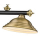 Z-Lite Cordon 16" 3-Light Matte Black and Rubbed Brass Billiard Island Light With Rubbed Brass Steel Shade