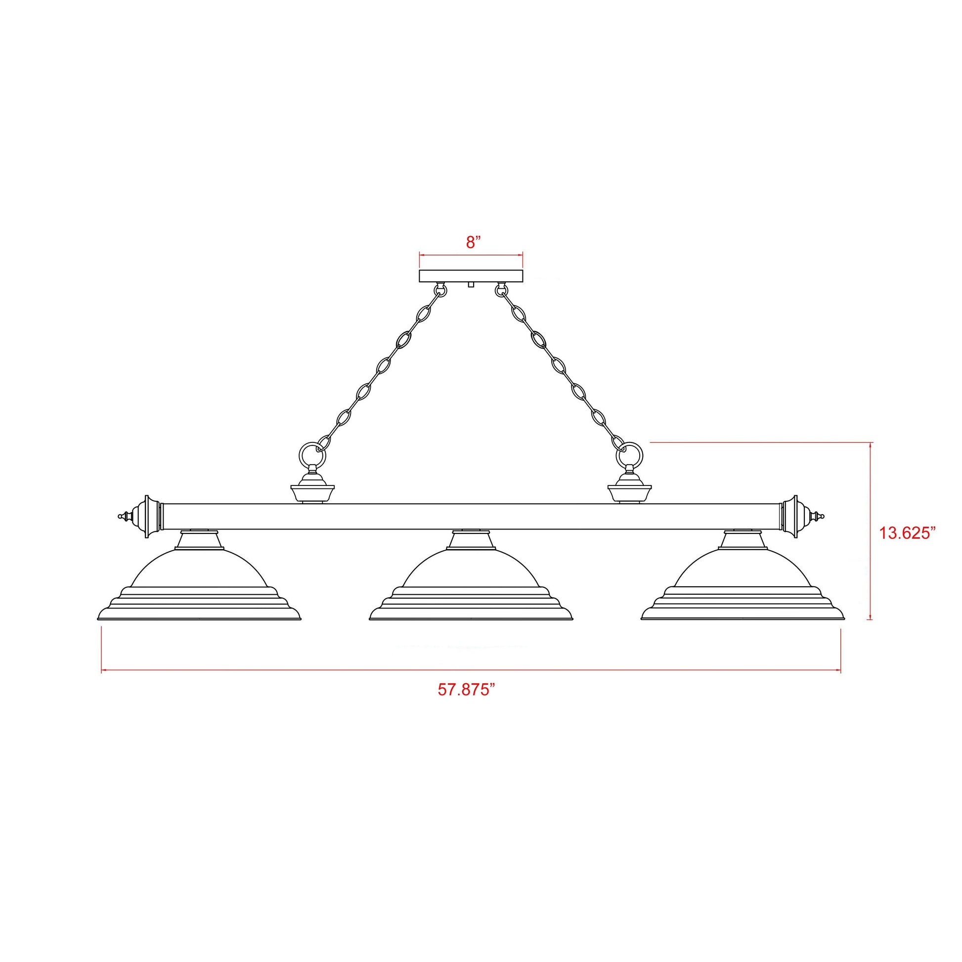 Z-Lite Cordon 16" 3-Light Matte Black and Rubbed Brass Billiard Island Light With Rubbed Brass Steel Shade