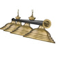 Z-Lite Cordon 16" 4-Light Matte Black and Rubbed Brass Billiard Island Light With Rubbed Brass Steel Shade