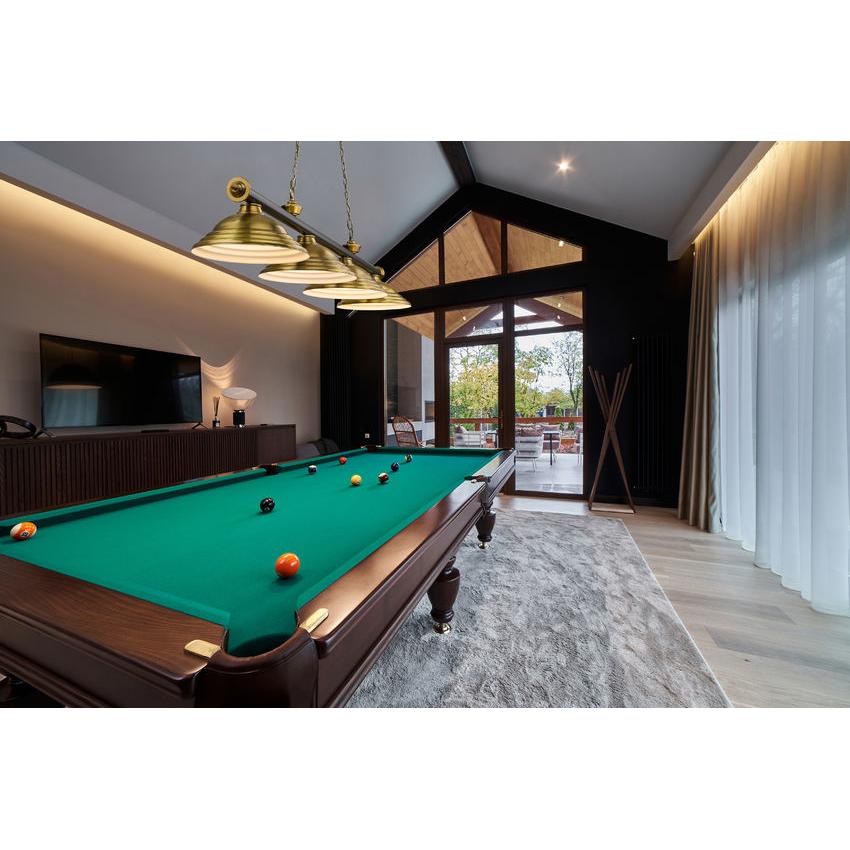 Z-Lite Cordon 16" 4-Light Matte Black and Rubbed Brass Billiard Island Light With Rubbed Brass Steel Shade