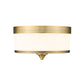 Z-Lite Cosmopolitan 14" 3-Light Heritage Brass Flush Mount Lighting With Etched White Glass Shade