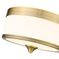 Z-Lite Cosmopolitan 14" 3-Light Heritage Brass Flush Mount Lighting With Etched White Glass Shade