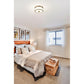 Z-Lite Cosmopolitan 14" 3-Light Heritage Brass Flush Mount Lighting With Etched White Glass Shade