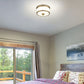 Z-Lite Cosmopolitan 14" 3-Light Heritage Brass Flush Mount Lighting With Etched White Glass Shade