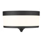 Z-Lite Cosmopolitan 14" 3-Light Matte Black Flush Mount Lighting With Etched White Glass Shade