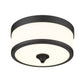 Z-Lite Cosmopolitan 14" 3-Light Matte Black Flush Mount Lighting With Etched White Glass Shade