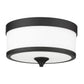 Z-Lite Cosmopolitan 14" 3-Light Matte Black Flush Mount Lighting With Etched White Glass Shade