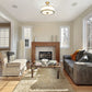 Z-Lite Cosmopolitan 16" 3-Light Heritage Brass Semi Flush Mount With Etched White Glass Shade