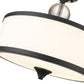 Z-Lite Cosmopolitan 16" 3-Light Matte Black Semi Flush Mount With Etched White Glass Shade