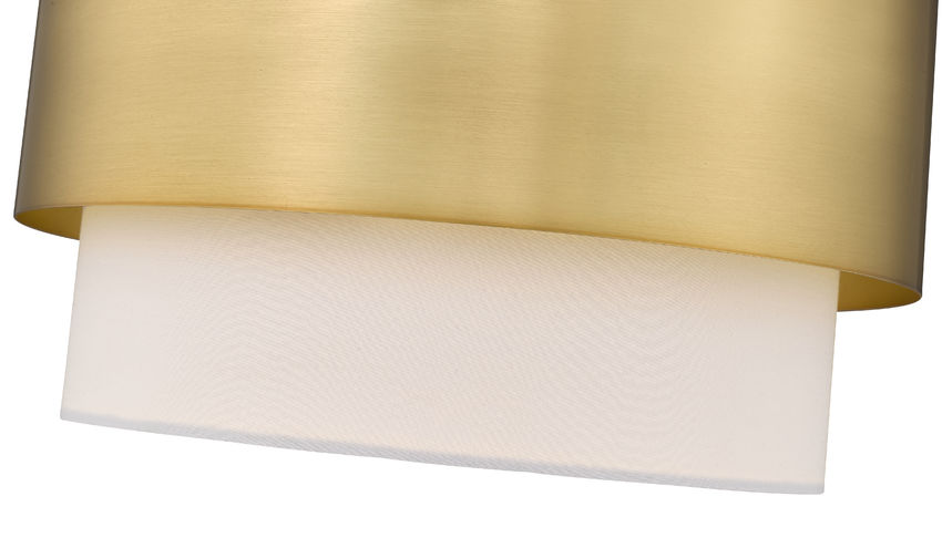Z-Lite Counterpoint 12" 1-Light Modern Gold Steel and White Fabric Pendant Light