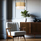 Z-Lite Counterpoint 12" 1-Light Modern Gold Steel and White Fabric Pendant Light