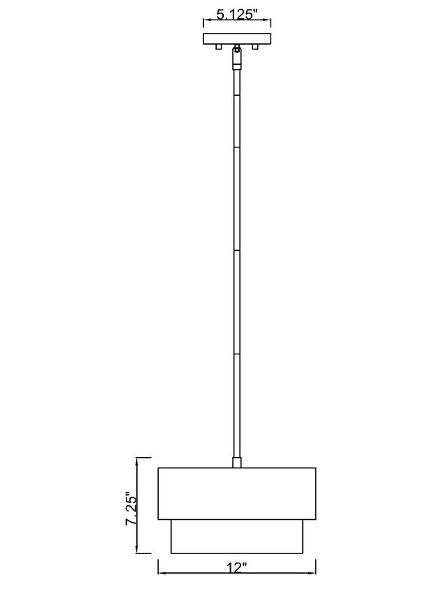 Z-Lite Counterpoint 12" 1-Light Modern Gold Steel and White Fabric Pendant Light