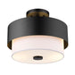 Z-Lite Counterpoint 13" 2-Light Matte Black Steel and White Fabric Semi Flush Mount Light
