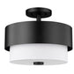 Z-Lite Counterpoint 13" 2-Light Matte Black Steel and White Fabric Semi Flush Mount Light