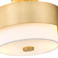 Z-Lite Counterpoint 13" 2-Light Modern Gold Steel and White Fabric Semi Flush Mount Light