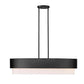 Z-Lite Counterpoint 16" 5-Light Matte Black Steel and White Fabric Linear Chandelier