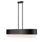 Z-Lite Counterpoint 16" 5-Light Matte Black Steel and White Fabric Linear Chandelier