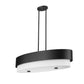 Z-Lite Counterpoint 16" 5-Light Matte Black Steel and White Fabric Linear Chandelier