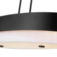 Z-Lite Counterpoint 16" 5-Light Matte Black Steel and White Fabric Linear Chandelier