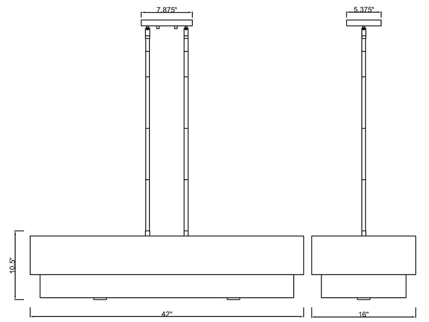 Z-Lite Counterpoint 16" 5-Light Matte Black Steel and White Fabric Linear Chandelier
