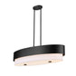 Z-Lite Counterpoint 16" 5-Light Matte Black Steel and White Fabric Linear Chandelier