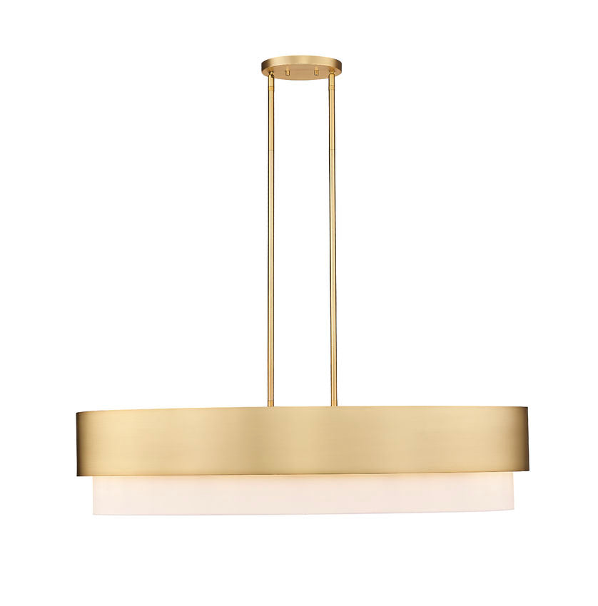 Z-Lite Counterpoint 16" 5-Light Modern Gold Steel and White Fabric Linear Chandelier
