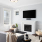 Z-Lite Counterpoint 18" 3-Light Matte Black Steel and White Fabric Semi Flush Mount Light