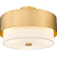 Z-Lite Counterpoint 18" 3-Light Modern Gold Steel and White Fabric Semi Flush Mount Light