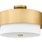 Z-Lite Counterpoint 18" 3-Light Modern Gold Steel and White Fabric Semi Flush Mount Light