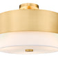 Z-Lite Counterpoint 18" 3-Light Modern Gold Steel and White Fabric Semi Flush Mount Light