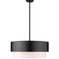 Z-Lite Counterpoint 24" 5-Light Matte Black Steel and White Fabric Shade Chandelier